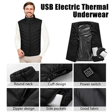 Load image into Gallery viewer, Men USB Infrared 9 Heating Areas Vest Jacket Men Winter Electric Heated Vest Waistcoat For Sports Hiking Oversized 3XL
