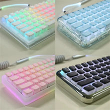 Load image into Gallery viewer, Mechanical Keyboard PBT OEM Key Caps Jelly RGB ZIFRIEDN 130 Keys Pudding Keycaps for Full Size 60% 100% Keycup Pink Blue Color
