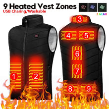 Load image into Gallery viewer, Men USB Infrared 9 Heating Areas Vest Jacket Men Winter Electric Heated Vest Waistcoat For Sports Hiking Oversized 3XL
