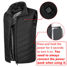 Load image into Gallery viewer, Men USB Infrared 9 Heating Areas Vest Jacket Men Winter Electric Heated Vest Waistcoat For Sports Hiking Oversized 3XL
