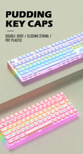 Load image into Gallery viewer, Mechanical Keyboard PBT OEM Key Caps Jelly RGB ZIFRIEDN 130 Keys Pudding Keycaps for Full Size 60% 100% Keycup Pink Blue Color
