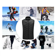 Load image into Gallery viewer, Men USB Infrared 9 Heating Areas Vest Jacket Men Winter Electric Heated Vest Waistcoat For Sports Hiking Oversized 3XL
