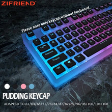 Load image into Gallery viewer, Mechanical Keyboard PBT OEM Key Caps Jelly RGB ZIFRIEDN 130 Keys Pudding Keycaps for Full Size 60% 100% Keycup Pink Blue Color
